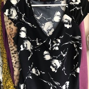 Chaps petite xl, navy and white top